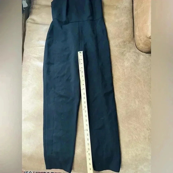 French Connection Womens Black Square-Neck Tapered Leg Crop Jumpsuit Size 4 - Picture 7 of 13